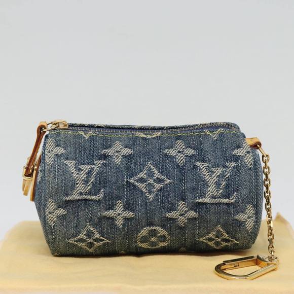 LOUIS VUITTON Monogram Denim Trousse Speedy Pouch Blue M95082 LV Auth 87601A - Picture 12 of 16